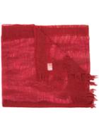 Yohji Yamamoto - Loose Knit Scarf - Women - Wool - One Size, Women's, Red, Wool