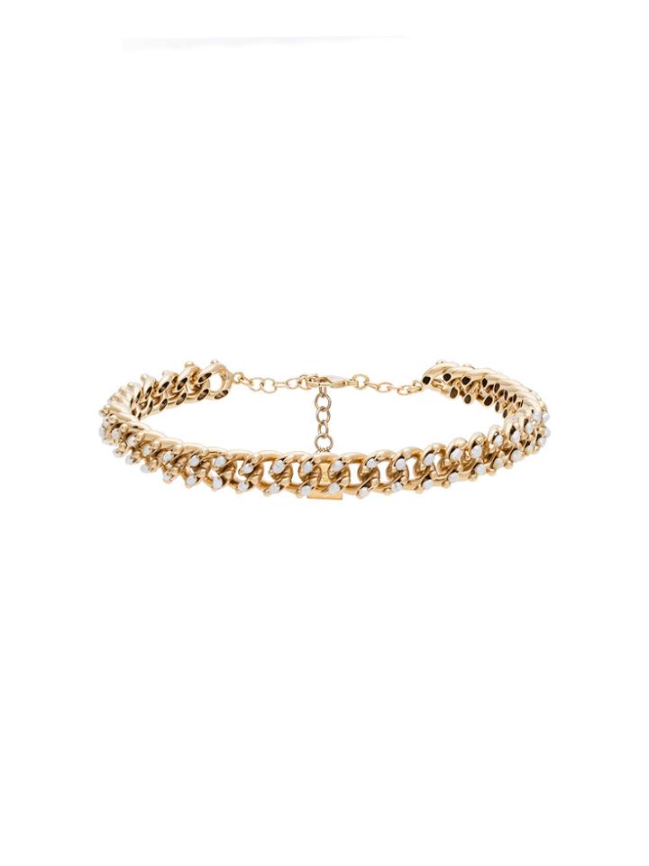 Rosantica Metallic Ingranaggio Pearl Chain Necklace