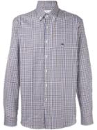 Etro Tattersall Check Shirt, Men's, Size: 39, Blue, Cotton