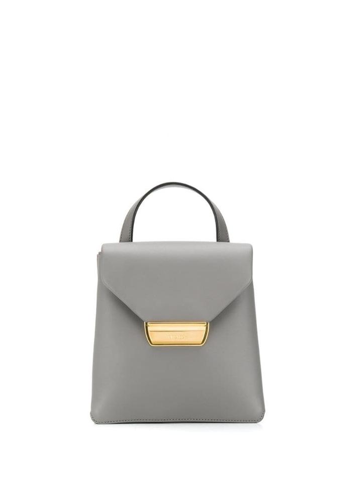 Prada Logo Plaque Mini Backpack - Grey