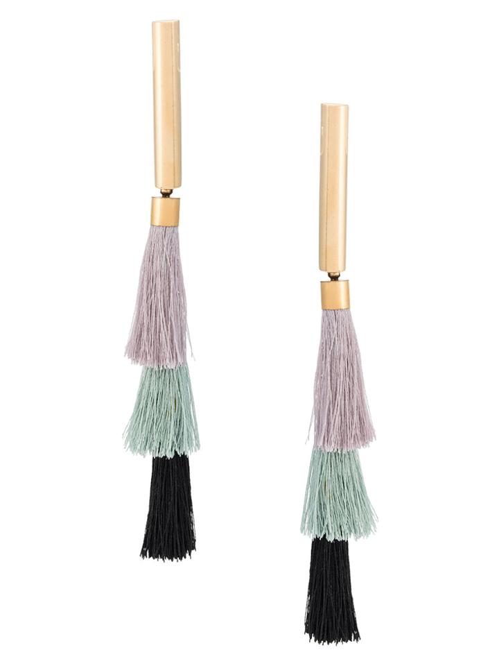 Camila Klein Tassel Color Block Earrings - Metallic
