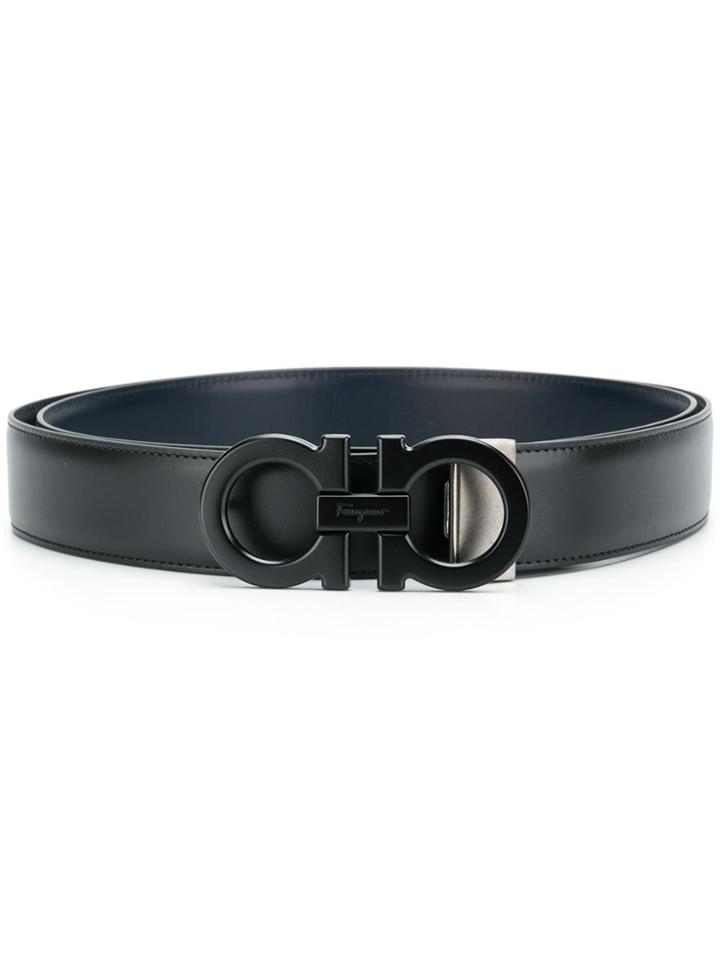 Salvatore Ferragamo Double Gancio Buckle Belt - Black