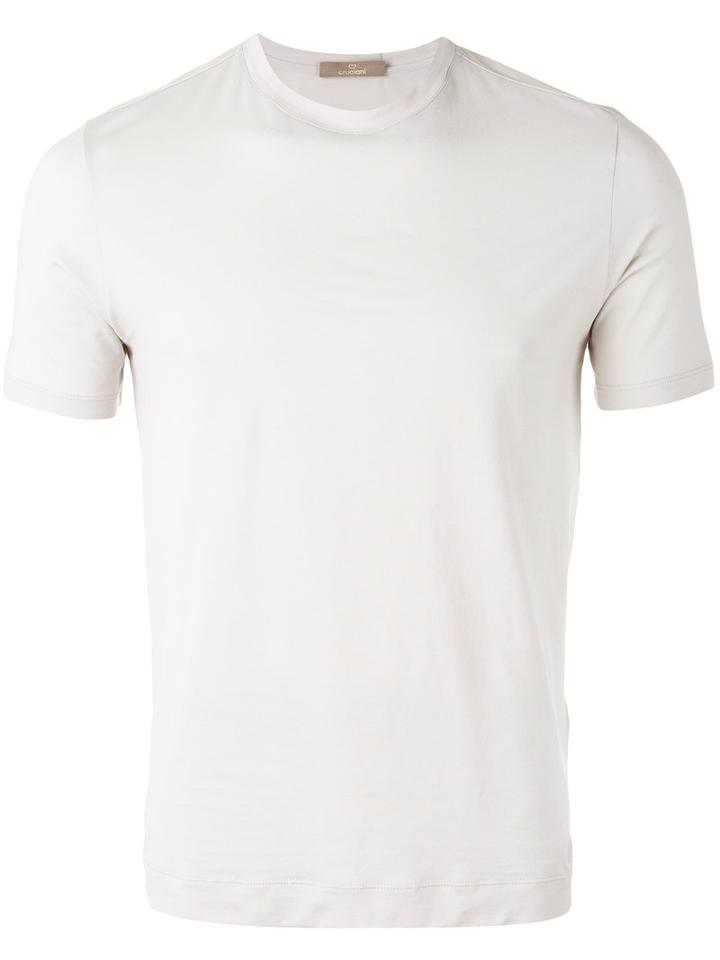 Cruciani Crew Neck T-shirt, Men's, Size: 56, Nude/neutrals, Cotton/spandex/elastane