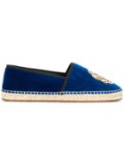 Dolce & Gabbana King Of Hearts Embroidered Espadrilles - Blue