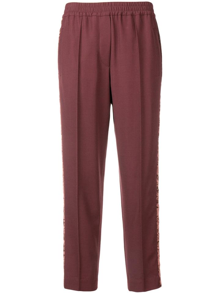 Brunello Cucinelli Velvet Panel Trousers - Red