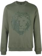 Versus Lion Print Sweatshirt, Men's, Size: Large, Green, Cotton