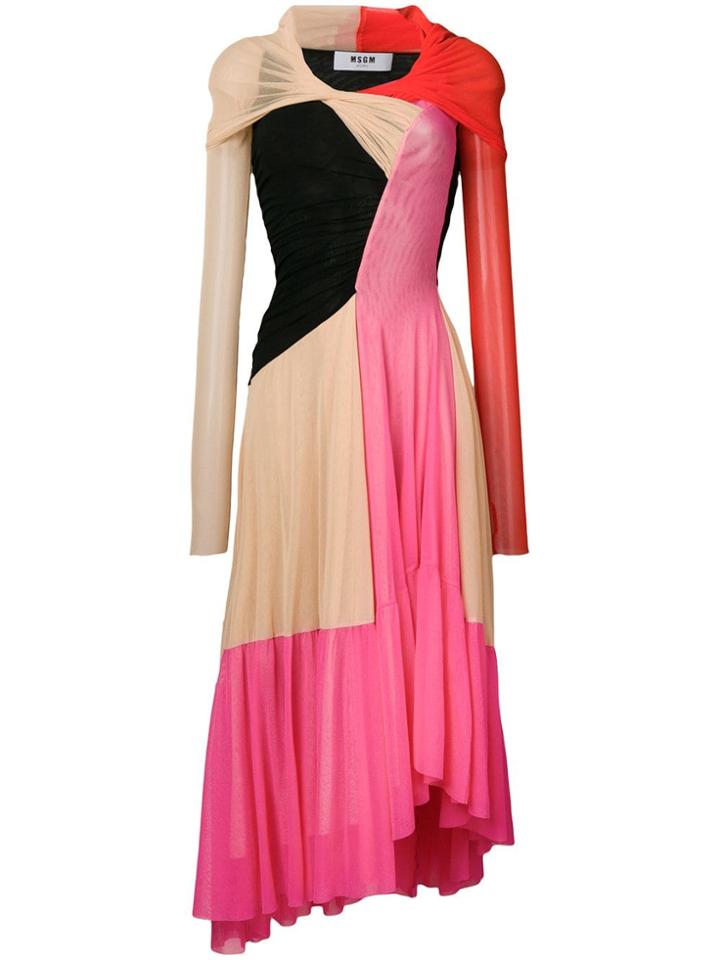 Msgm Asymmetric Dress - Pink