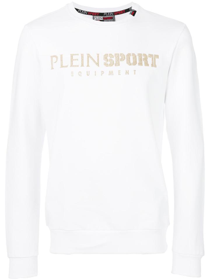 Plein Sport Logo Print Sweatshirt - White