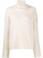Joseph Turtle Neck Ribbed Jumper - Neutrals