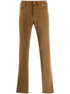 Jacob Cohen Straight-leg Ribbed Trousers - Brown