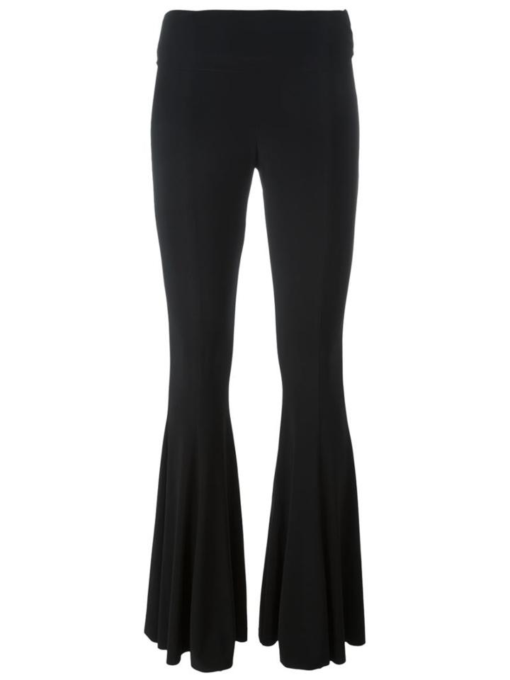 Norma Kamali Flared Leg Trousers, Women's, Size: Small, Black, Polyester/spandex/elastane
