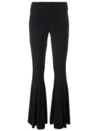 Norma Kamali Flared Leg Trousers, Women's, Size: Small, Black, Polyester/spandex/elastane