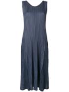 Pleats Please By Issey Miyake Sleeveless Pleated Dress - Blue