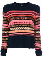 Ps By Paul Smith Pom Pom Stripe Knitted Jumper - Blue