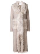 Giada Benincasa Long Shearling Coat - Grey