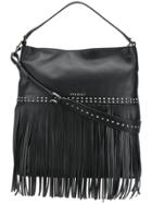 Twin-set Fringed Hobo Bag - Black