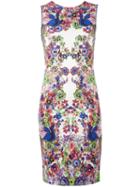 Roberto Cavalli Floral Print Fitted Dress, Women's, Size: 48, White, Viscose/spandex/elastane