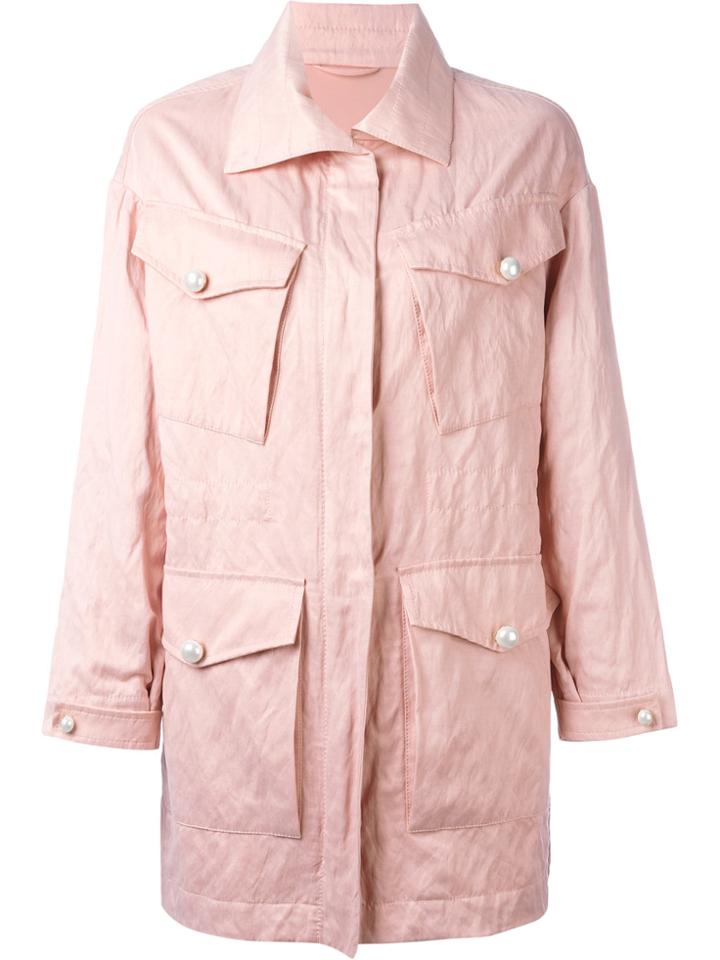 Ermanno Scervino Multi-pockets Zipped Coat - Pink & Purple