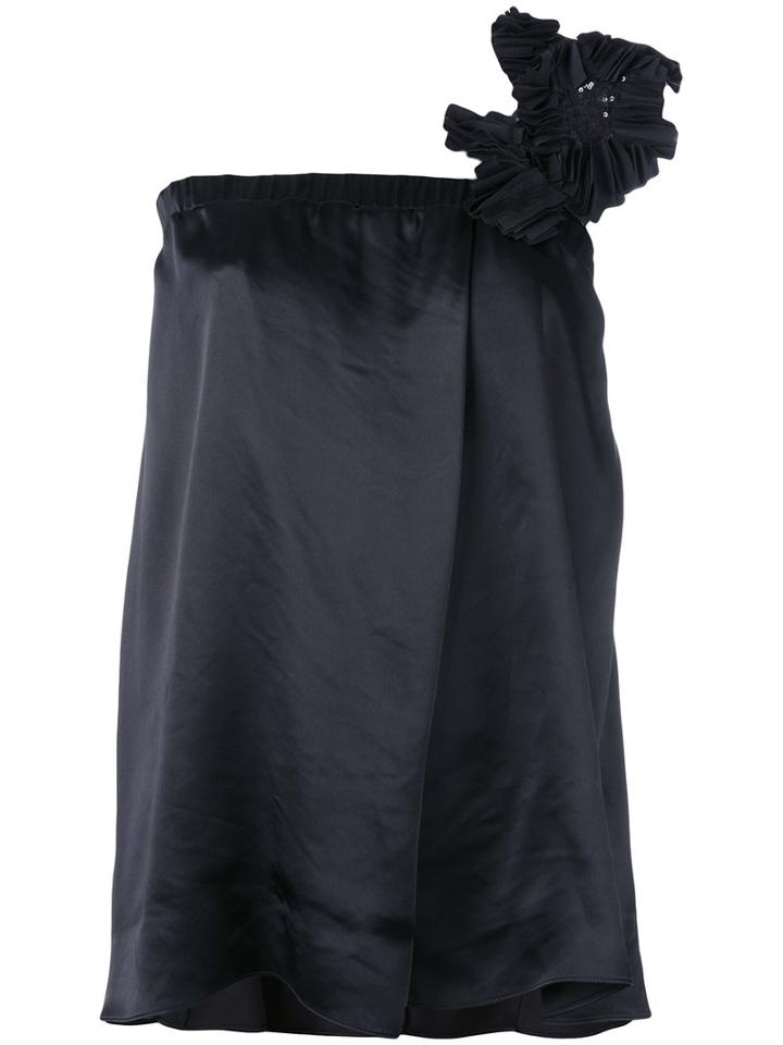 Brunello Cucinelli - One Shoulder Top - Women - Silk/polyamide/polyester/viscose - L, Black, Silk/polyamide/polyester/viscose
