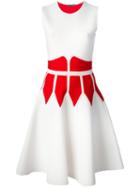 Alexander Mcqueen Contrast Corset Dress, Women's, Size: Medium, White, Polyamide/polyester/spandex/elastane/viscose