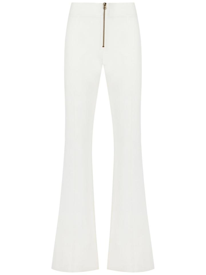 Talie Nk Flared Trousers, Women's, Size: 36, White, Polyester/spandex/elastane/viscose