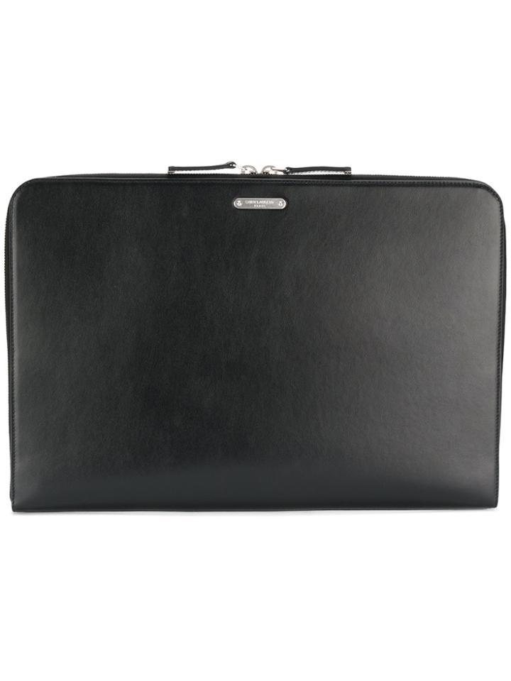 Saint Laurent Id Zipped Laptop Pouch - Black