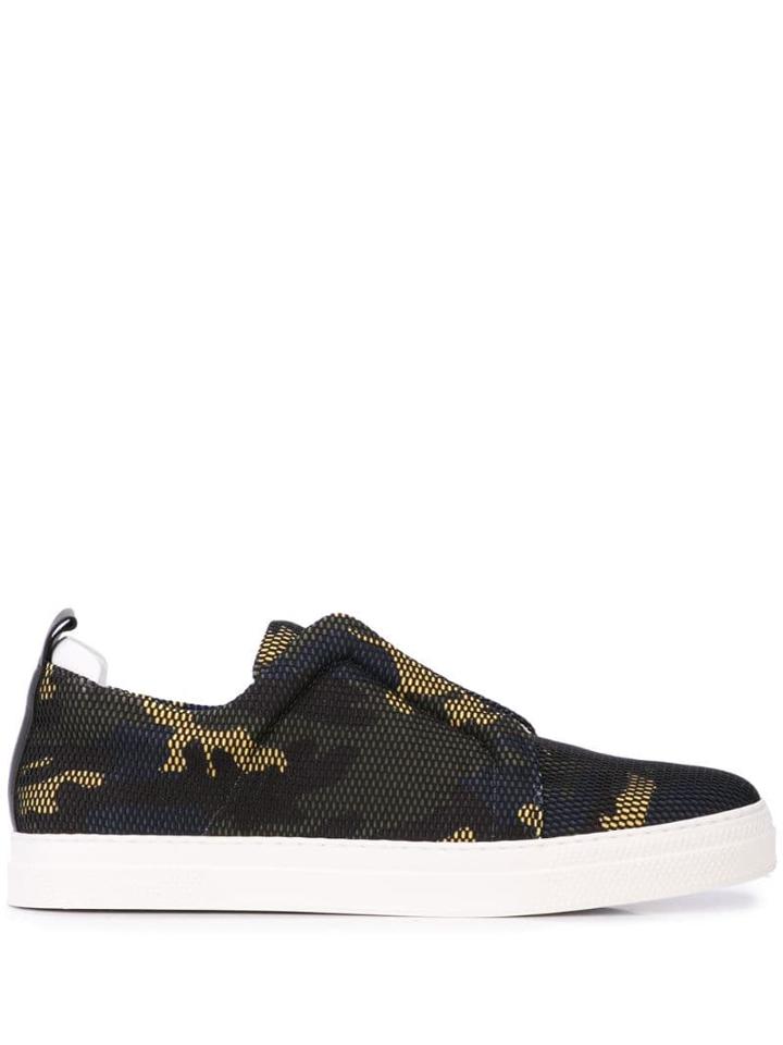 Pierre Hardy Camouflage Print Slider Sneakers - Black