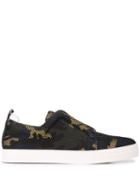 Pierre Hardy Camouflage Print Slider Sneakers - Black