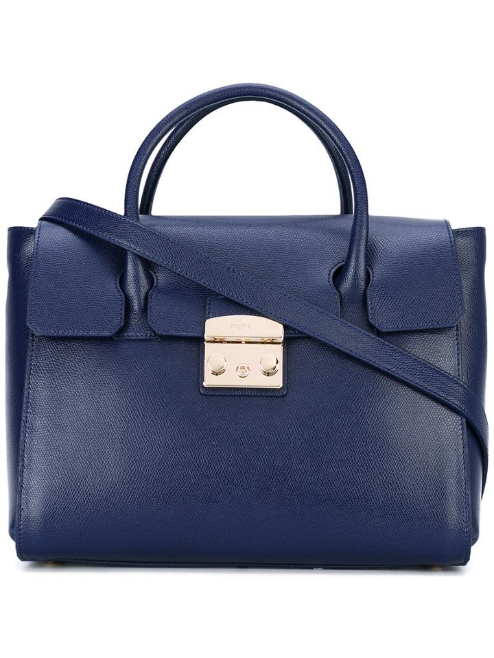 Furla - Metropolis Tote - Women - Leather - One Size, Blue, Leather