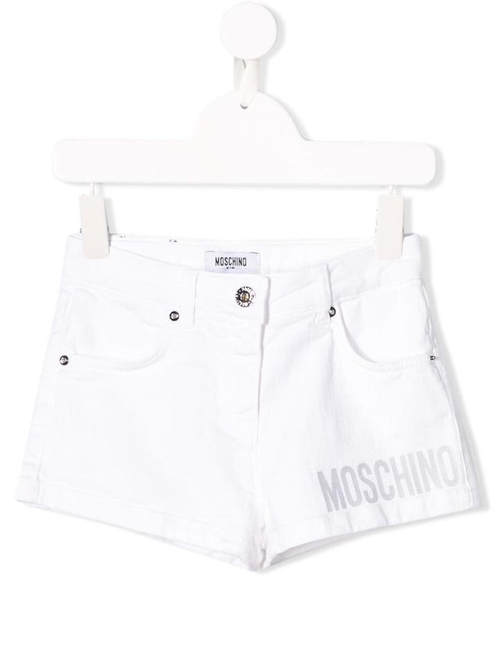 Moschino Kids Teen Denim Shorts - White