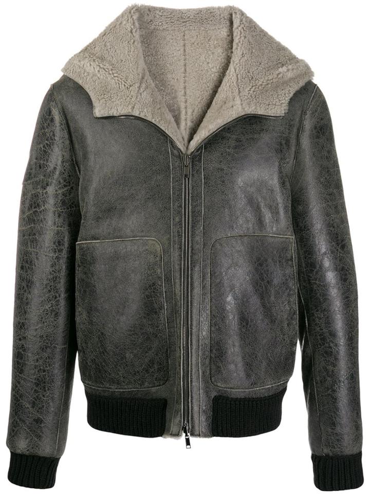 Salvatore Santoro Hooded Aviator Jacket - Black