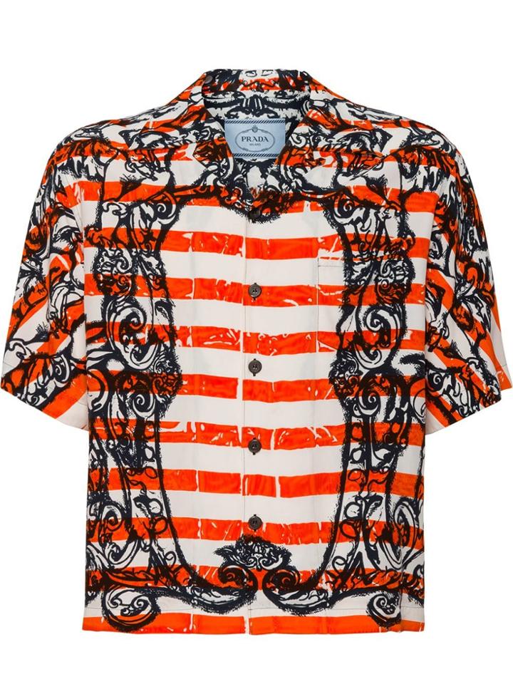 Prada Embroidered Short-sleeve Shirt - Yellow