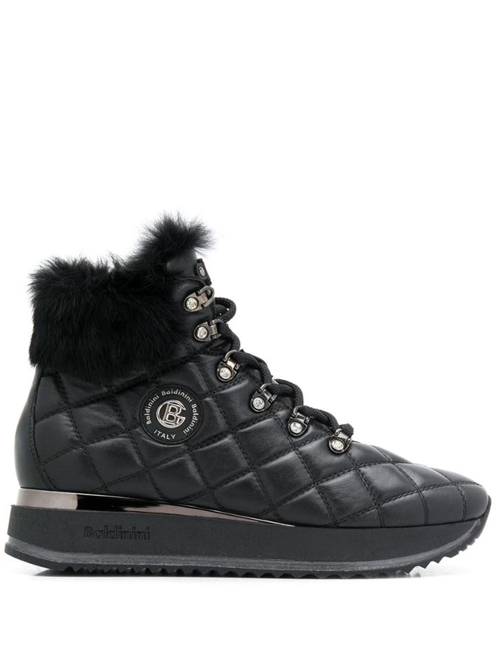Baldinini Trim Detail Quilted Boots - Black
