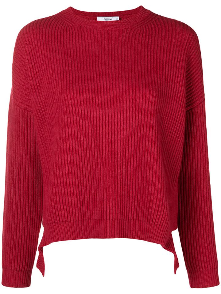 Blugirl Lateral Straps Ribbed Jumper - Red