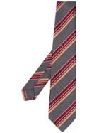 Kiton Slant Striped Tie - Red