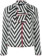 Emporio Armani Zig Zag Print Jacket With Neck Tie - Multicolour