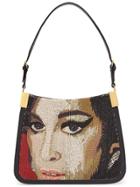 Marco De Vincenzo Starry Faces 1932 Beaded Shoulder Bag - Black