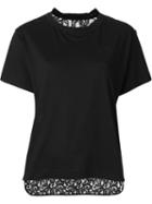 Sacai Lace Back T-shirt, Women's, Size: 2, Black, Linen/flax/rayon/cotton/polyester