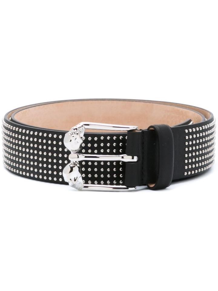 Alexander Mcqueen Skull Buckle Belt, Men's, Size: 85, Black, Leather/metal