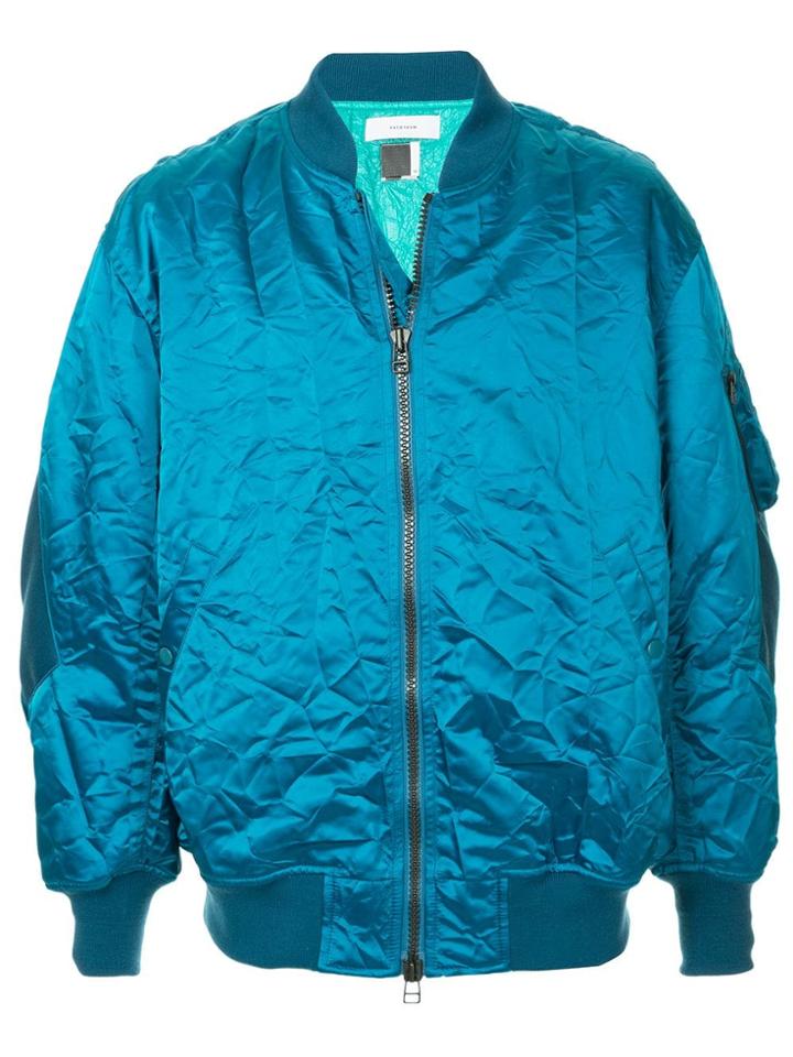 Facetasm Wrinkled Bomber Jacket - Blue