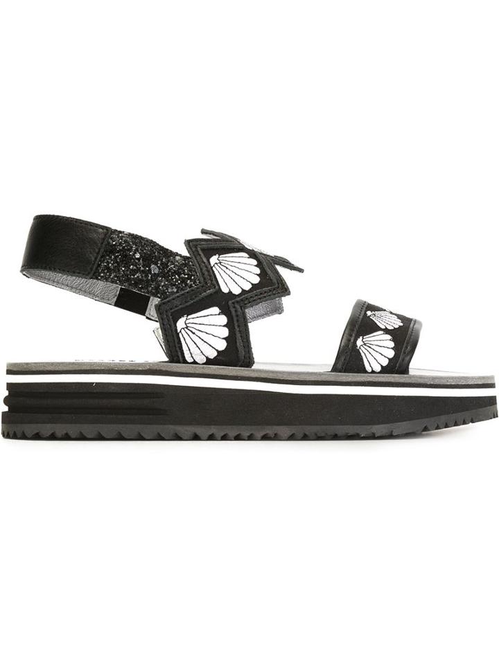 Markus Lupfer Slingback Shell Embroidery Sandals