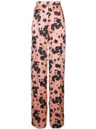 Rochas Floral Print High Waisted Trousers - Pink