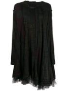 Rundholz Oversized Mesh Hem Detail Dress - Black