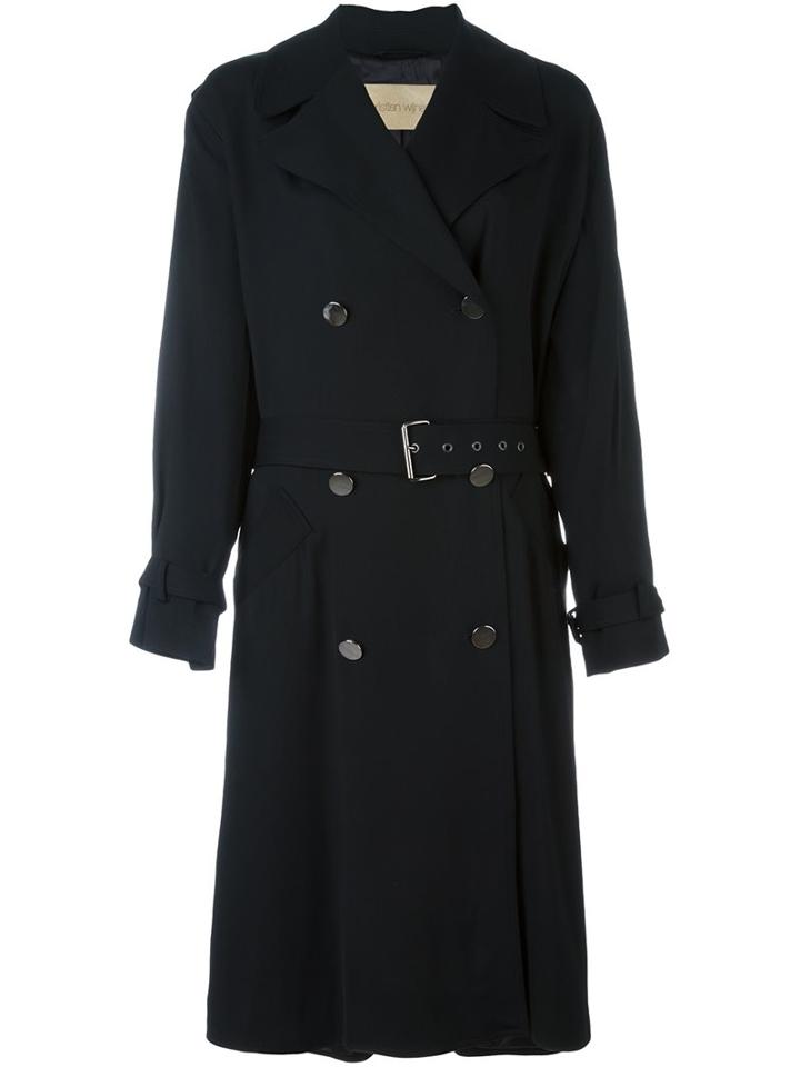 Christian Wijnants 'jan' Trench Coat, Women's, Size: 40, Black, Spandex/elastane/viscose/virgin Wool