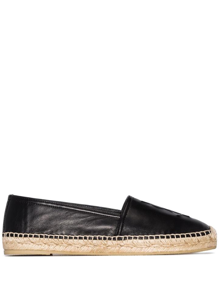 Saint Laurent Flat Logo-embossed Espadrilles - Black