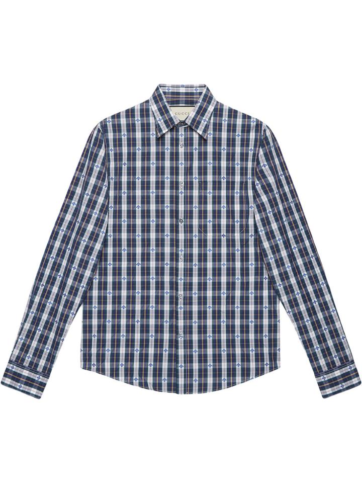 Gucci Bee Fil Coupé Duke Shirt - Blue