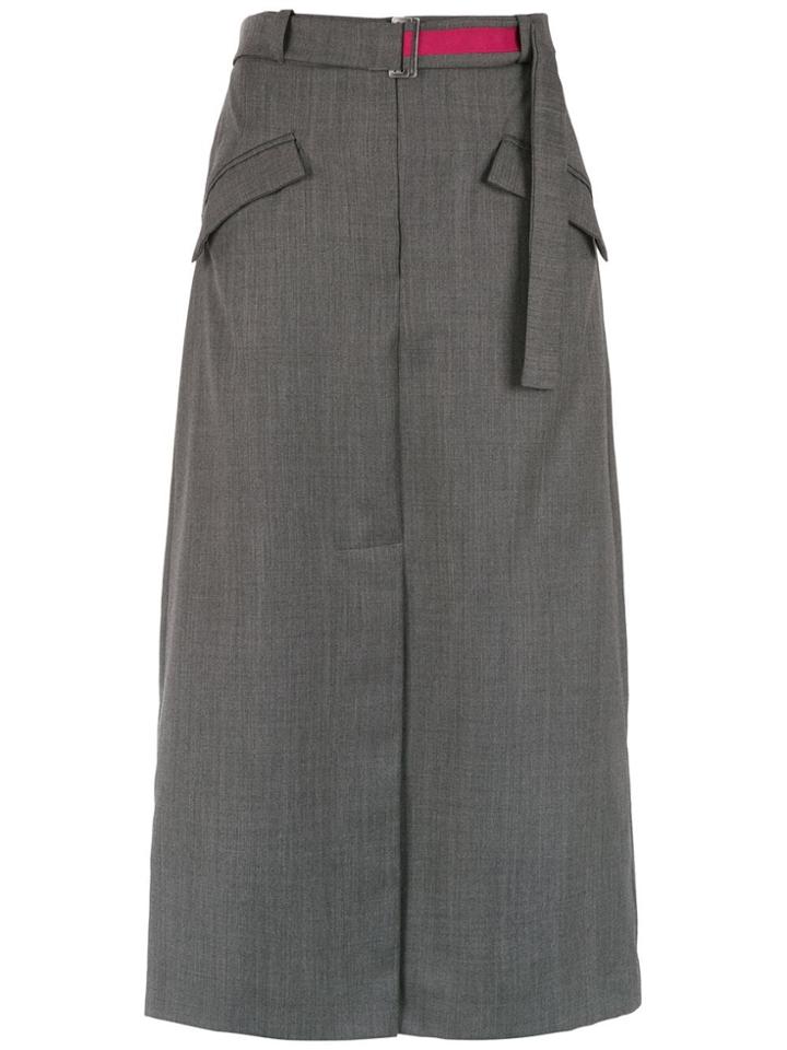 Alcaçuz Lise Midi Skirt - Grey