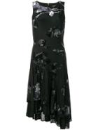 Dkny Floral Print Layered Dress - Black