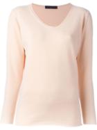 Fabiana Filippi V-neck Sweater, Women's, Size: 42, Pink/purple, Silk/cashmere