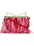 Sara Battaglia Lady Clutch, Women's, Red, Calf Leather